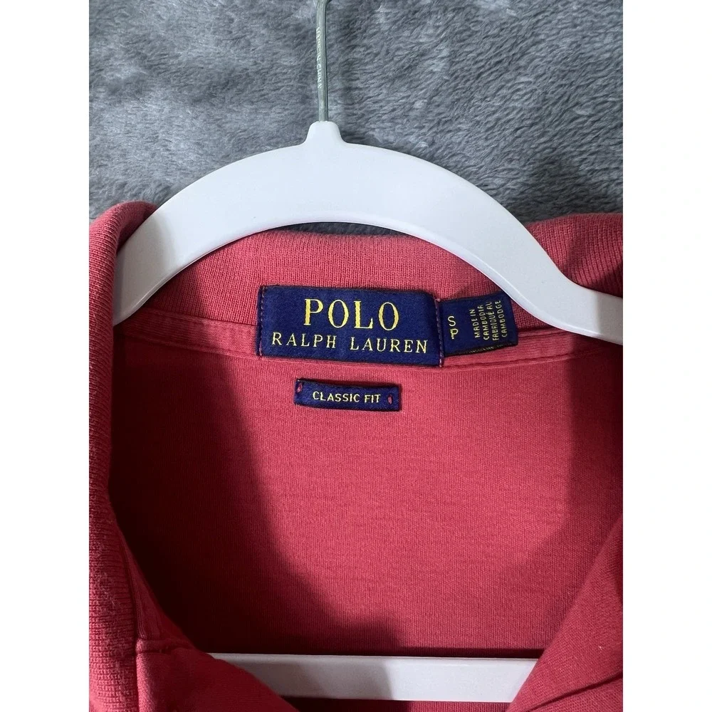 Polo Ralph Lauren Mens Classic Fit Polo Shirt Salmon Pink Small Short Sleeve